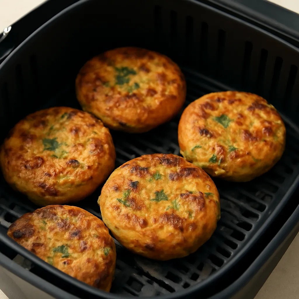 Air Fryer Aloo Tikki served hot