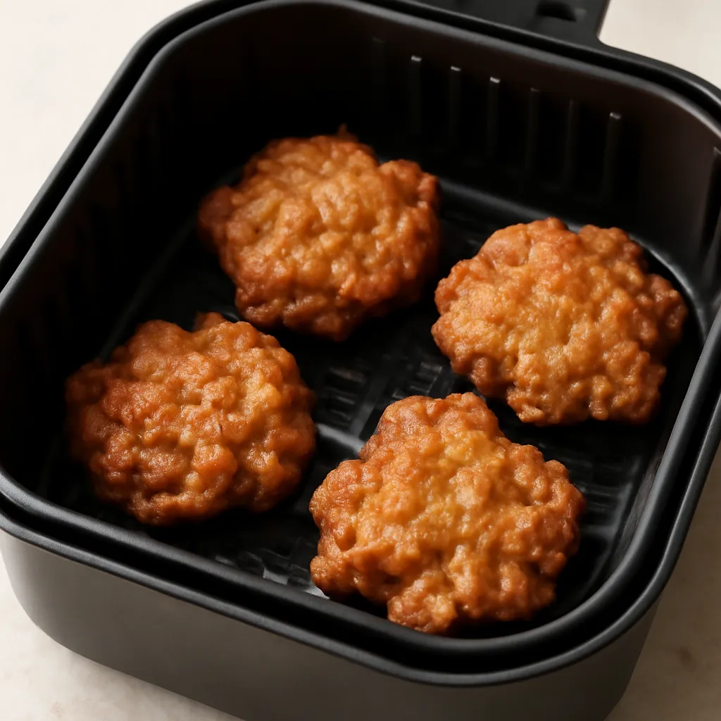 Air Fryer Apple Fritters served hot
