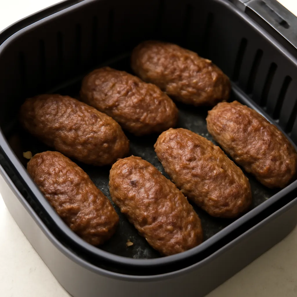 Air Fryer Beef Koftas served hot