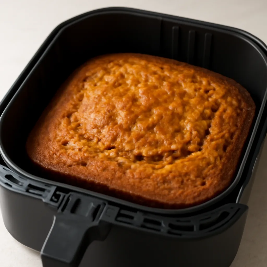 Air Fryer Carrot Cake served hot