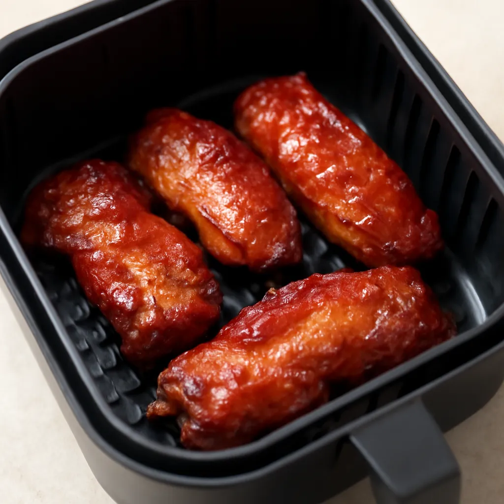 Air Fryer Char Siu served hot