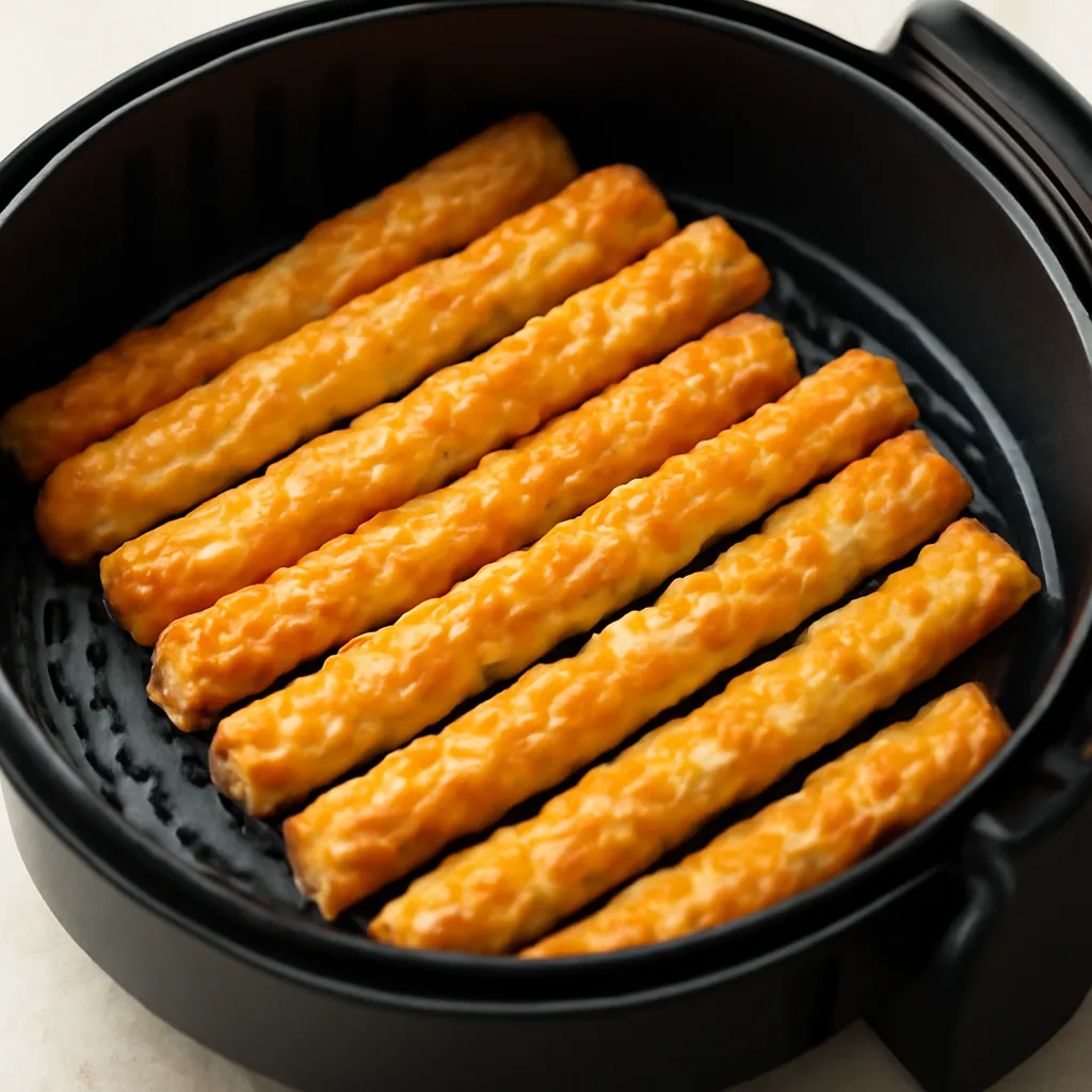 Air Fryer Cheese Straws served hot