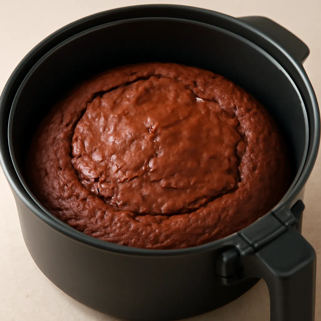 Air Fryer Chocolate Cake served hot