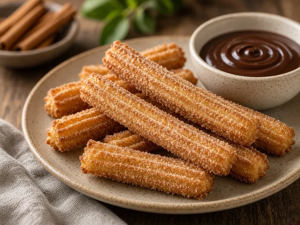 Air Fryer Churros served hot
