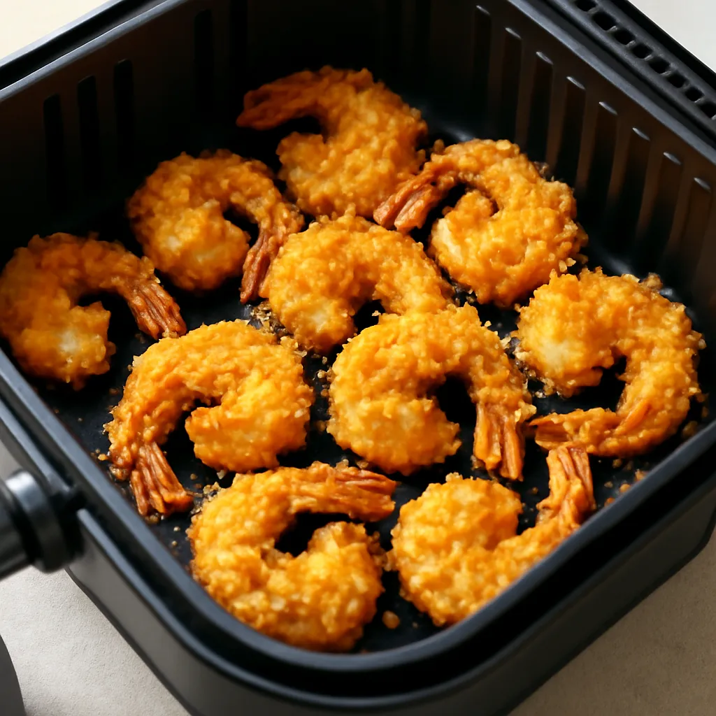Air Fryer Coconut Shrimp served hot