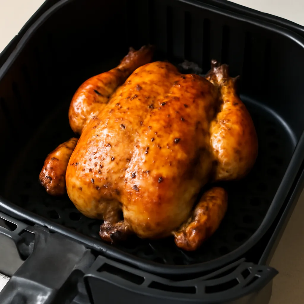 Air Fryer Cornish Hen served hot