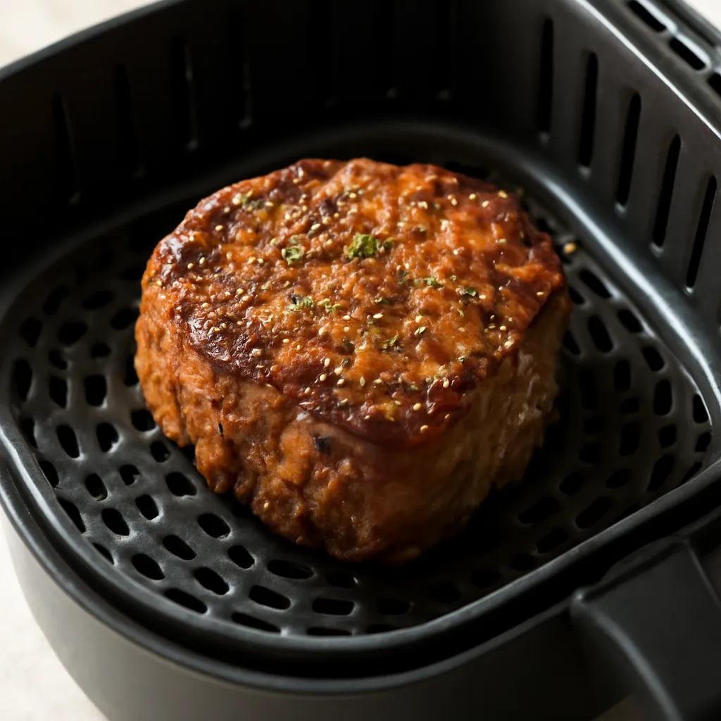 Air Fryer Filet Mignon served hot
