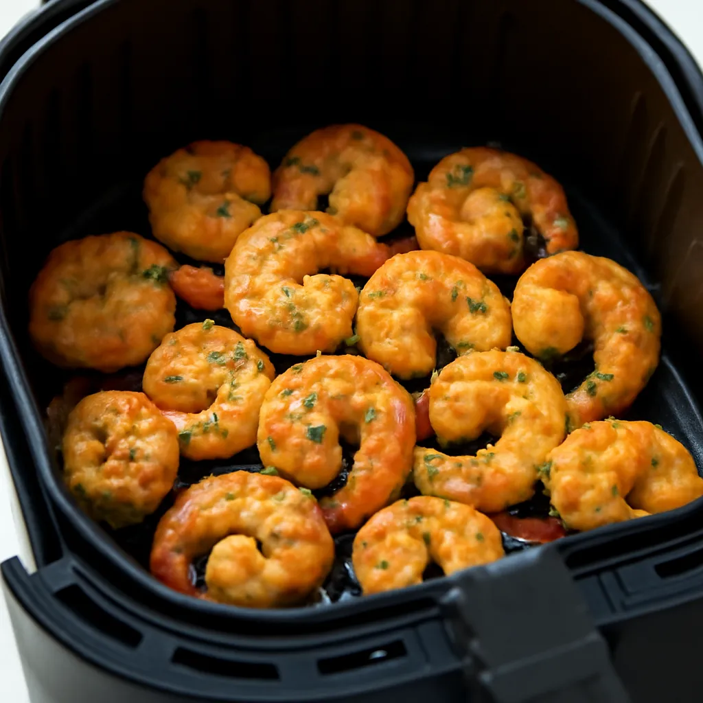 Air Fryer Garlic Parmesan Shrimp served hot