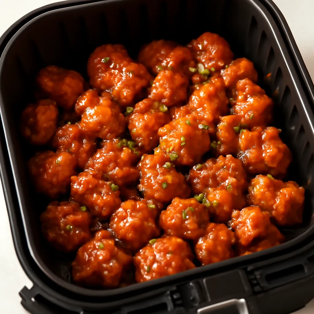 Air Fryer General Tso Chicken served hot