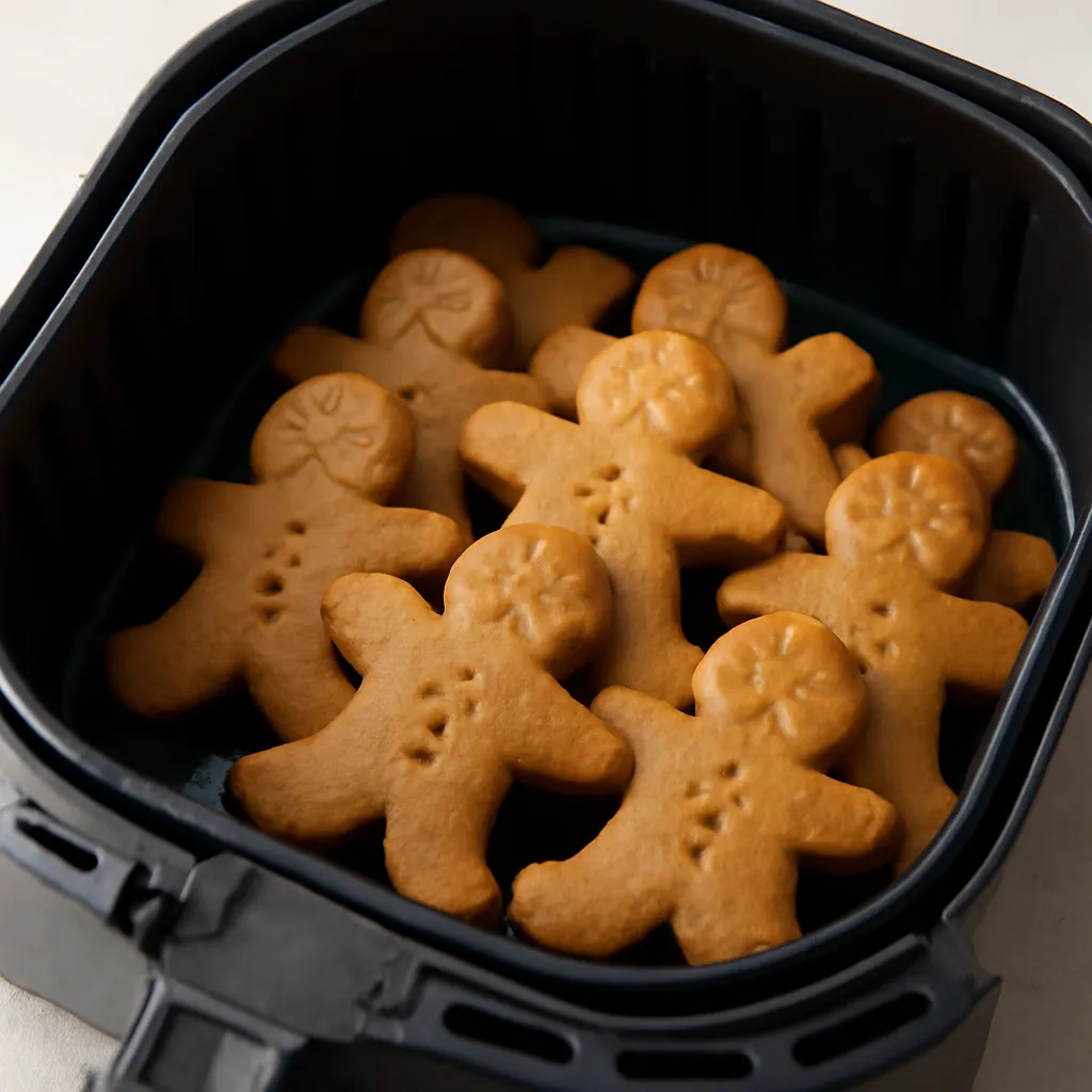 Air Fryer Gingerbread Cookies served hot