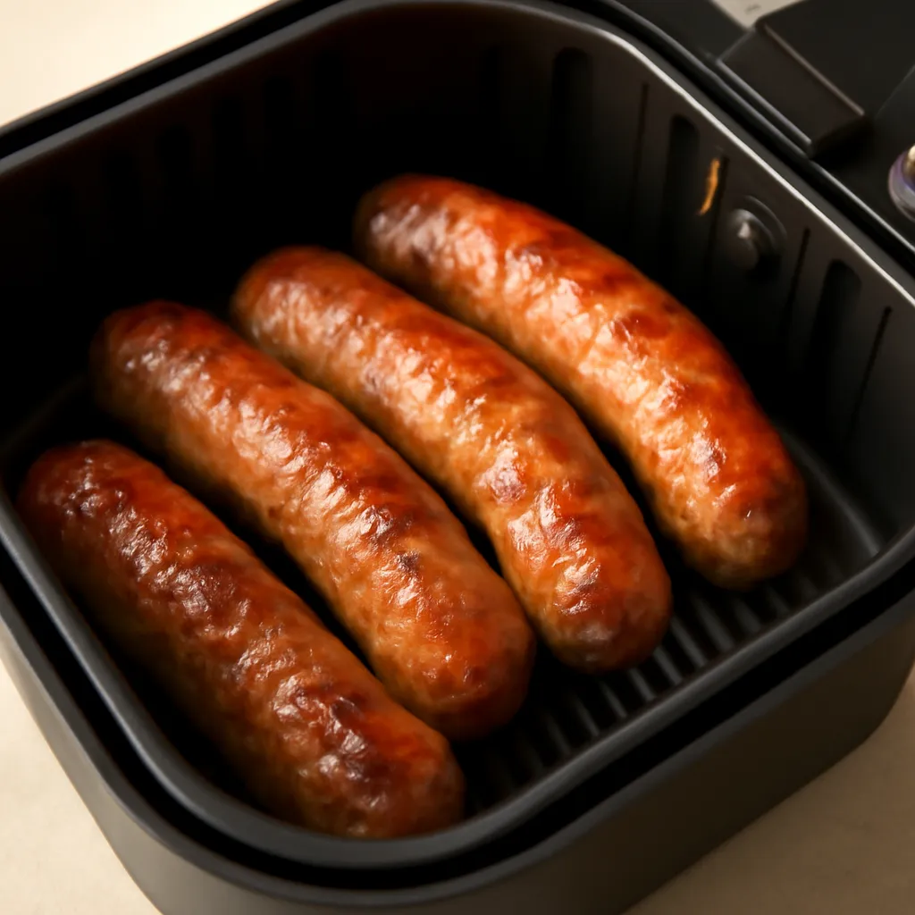 Air Fryer Italian Sausage served hot