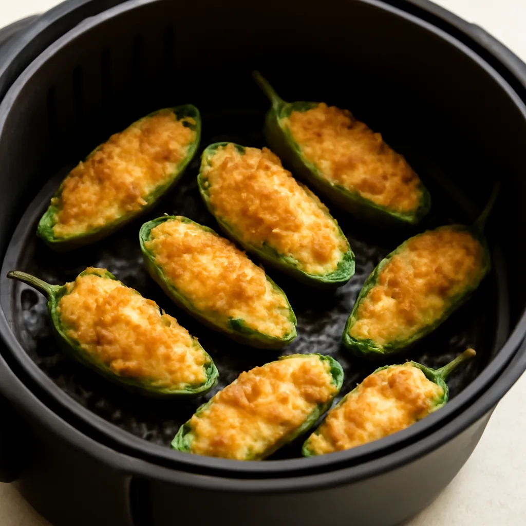 Air Fryer Jalapeño Poppers served hot