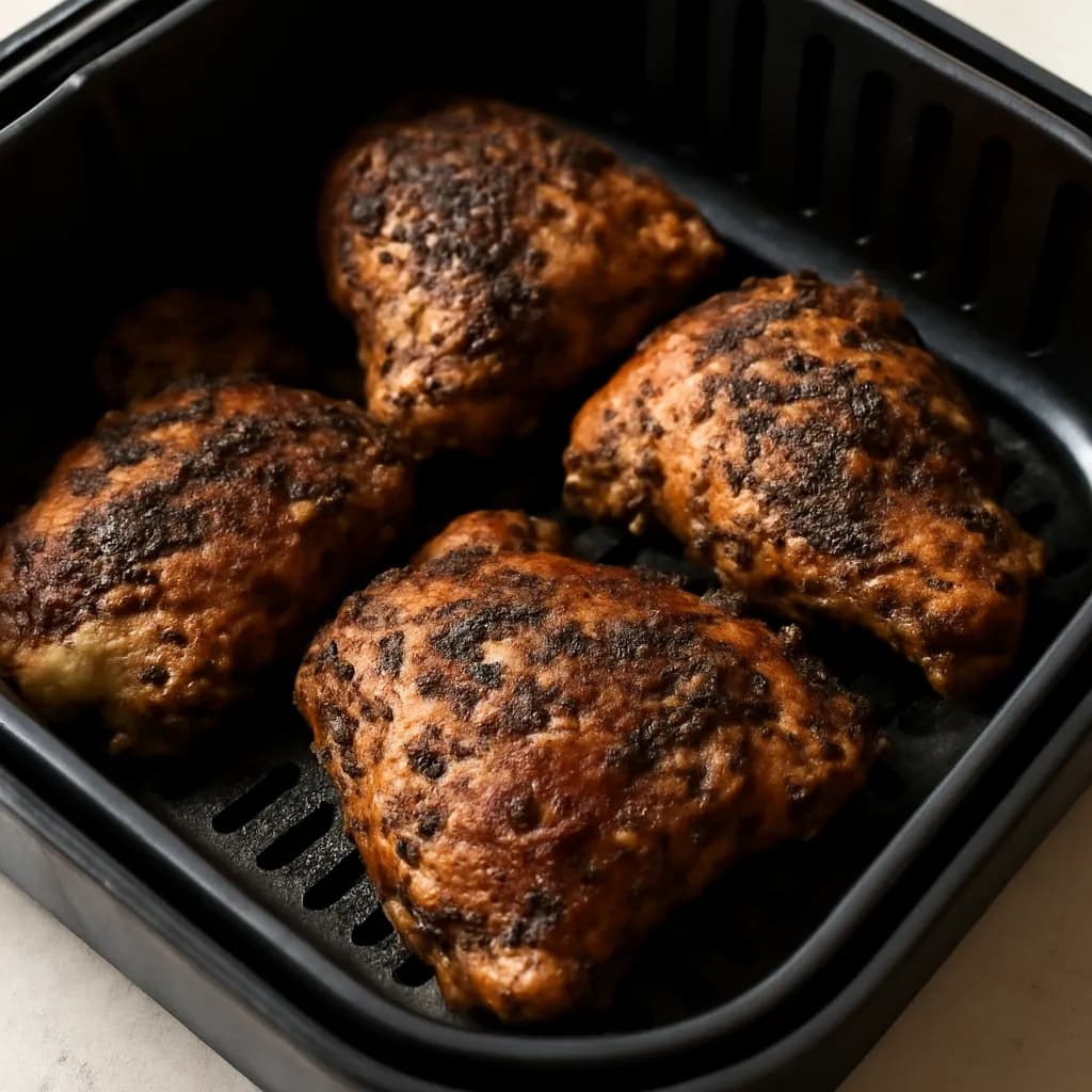 Air Fryer Jerk Chicken served hot