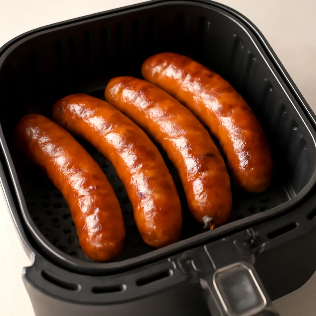 Air Fryer Kielbasa served hot