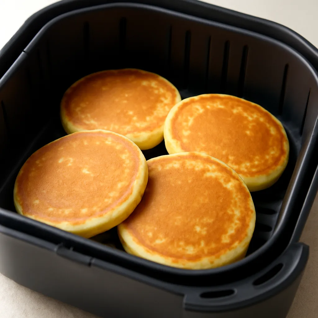 Air Fryer Pancakes served hot