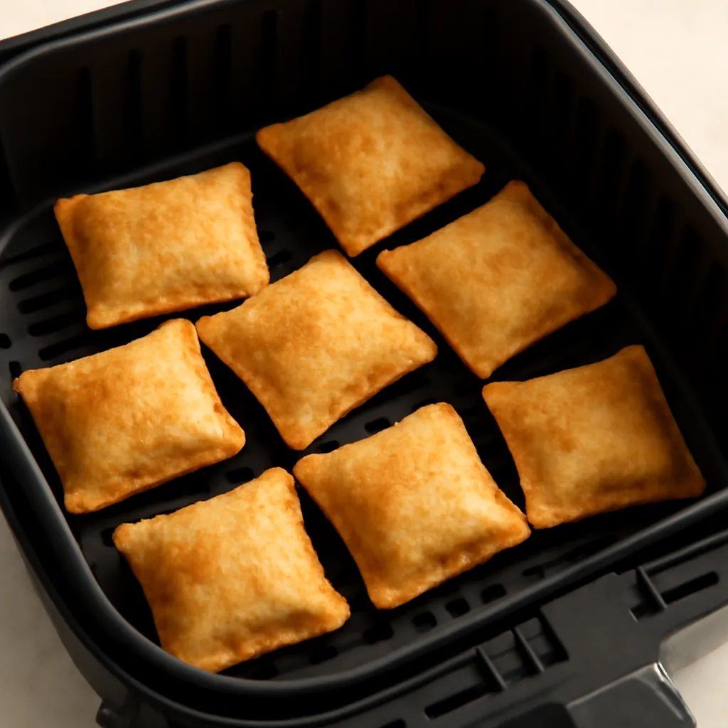 Air Fryer Pizza Pockets served hot