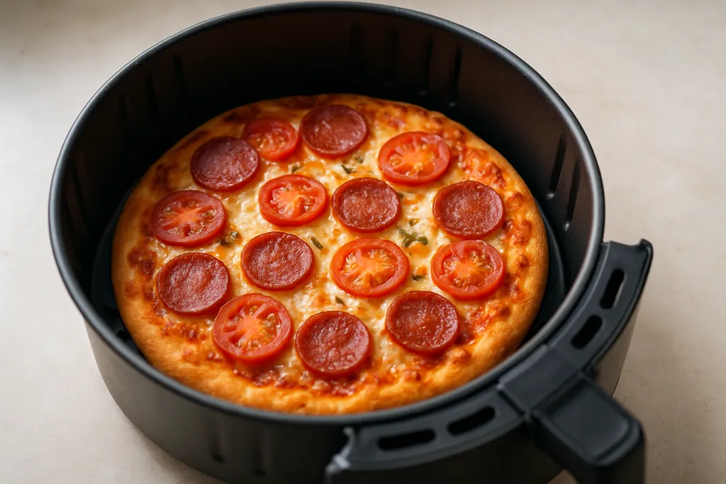 Air Fryer Pizza served hot