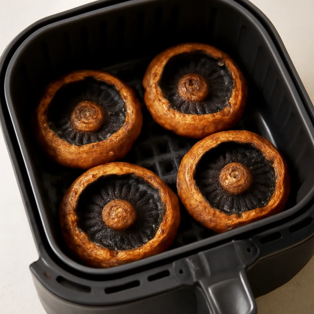 Air Fryer Portobello Mushrooms served hot