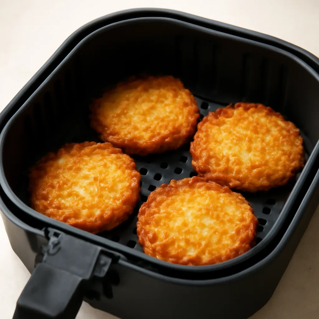 Air Fryer Potato Pancakes served hot