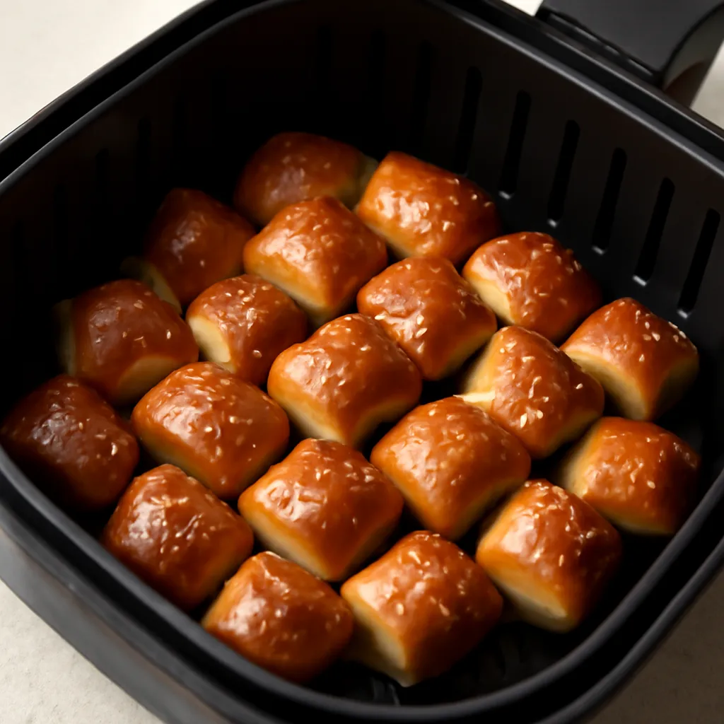 Air Fryer Pretzel Bites served hot