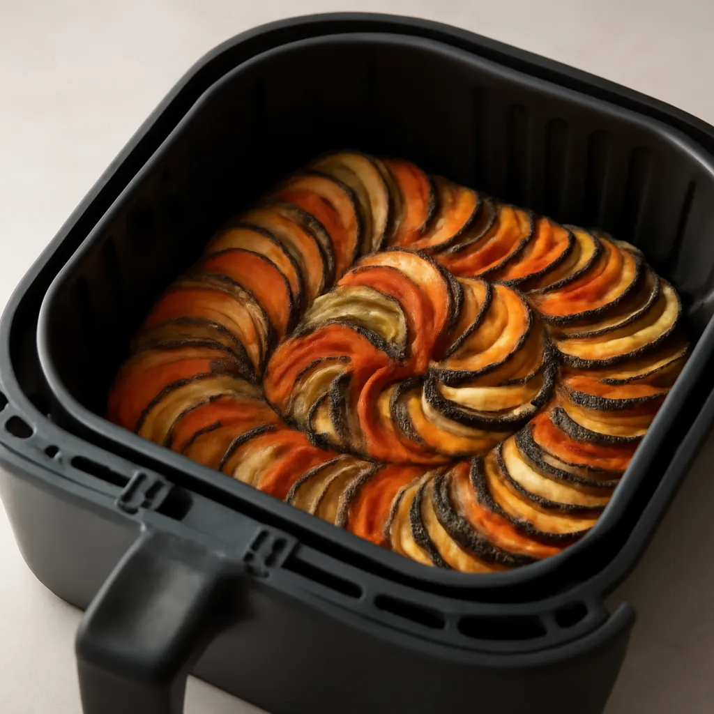 Air Fryer Ratatouille served hot