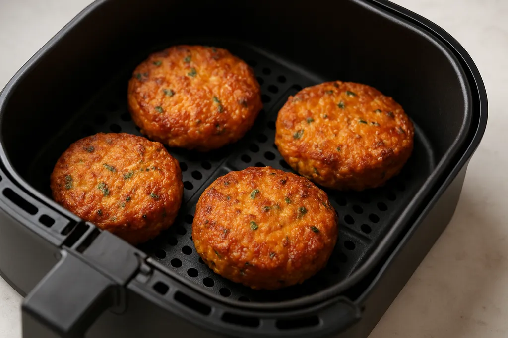 Air Fryer Salmon Patties served hot