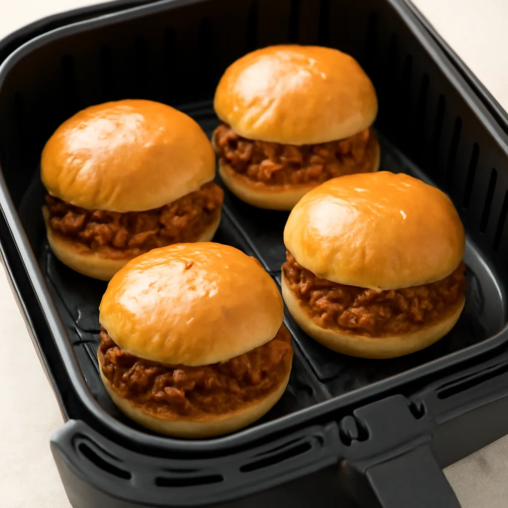 Air Fryer Sloppy Joes served hot