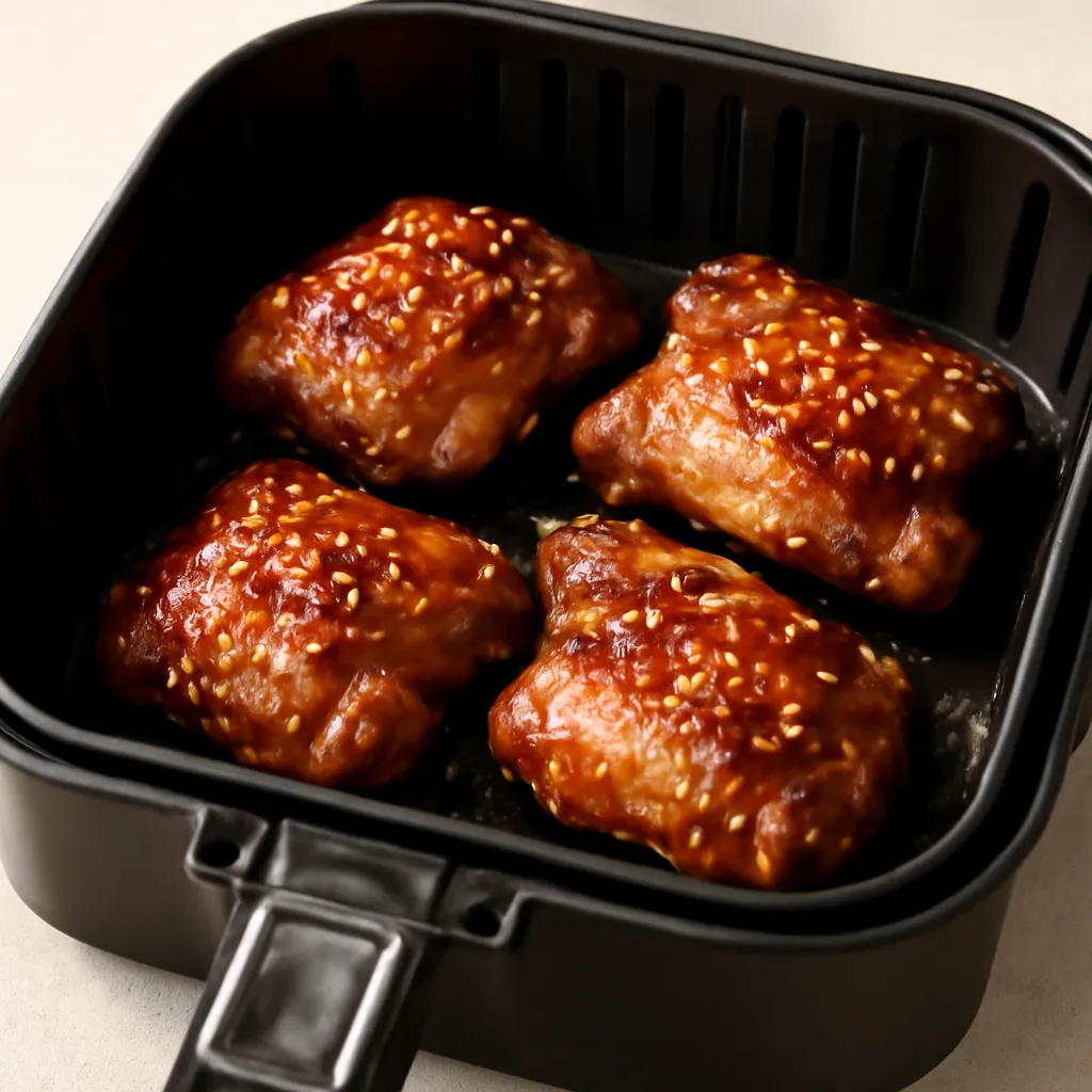 Air Fryer Teriyaki Chicken served hot