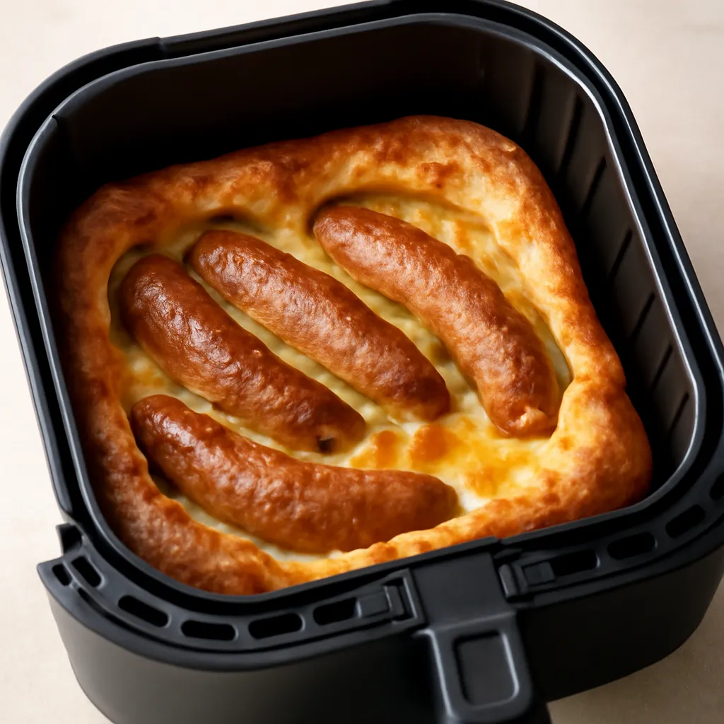 Air Fryer Toad in the Hole served hot