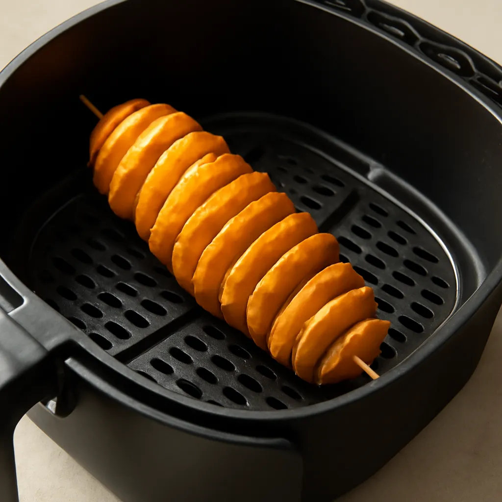 Air Fryer Tornado Potato served hot