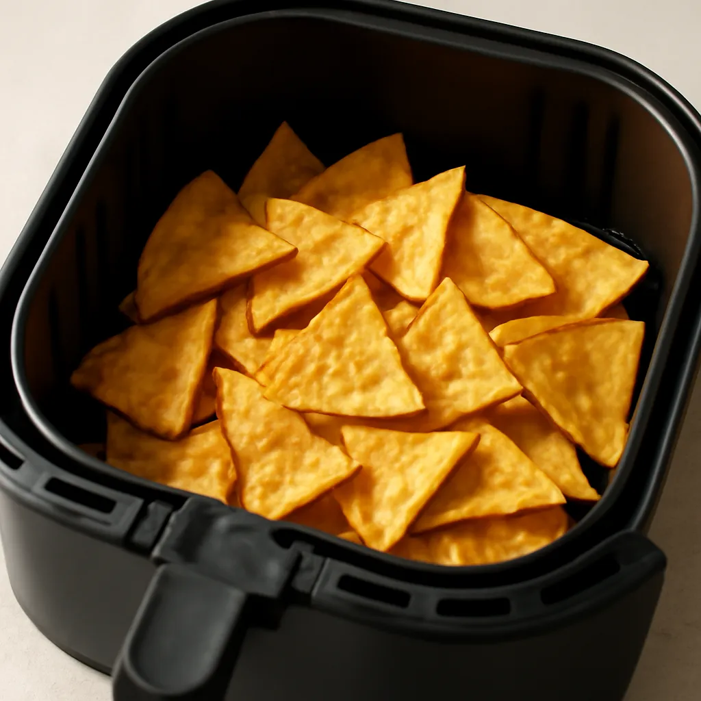 Air Fryer Tortilla Chips served hot