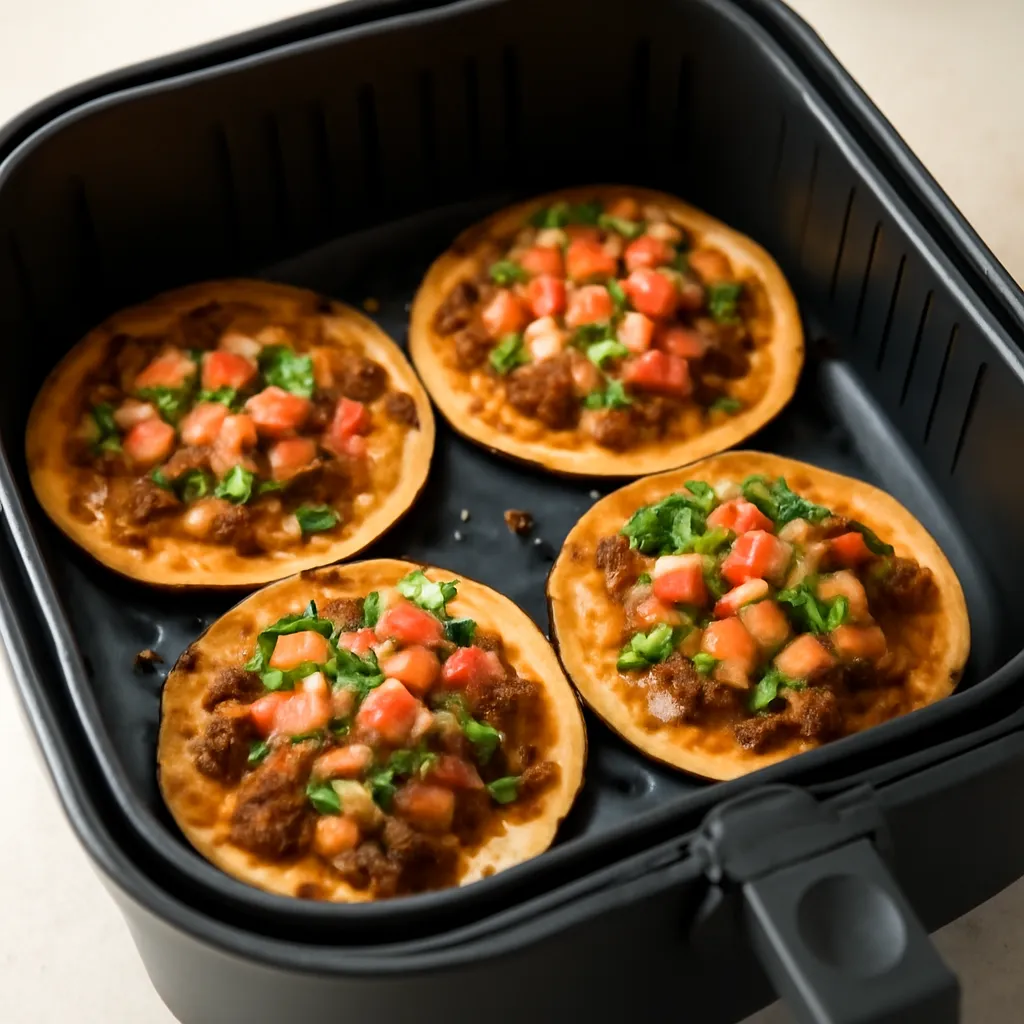 Air Fryer Tostadas served hot