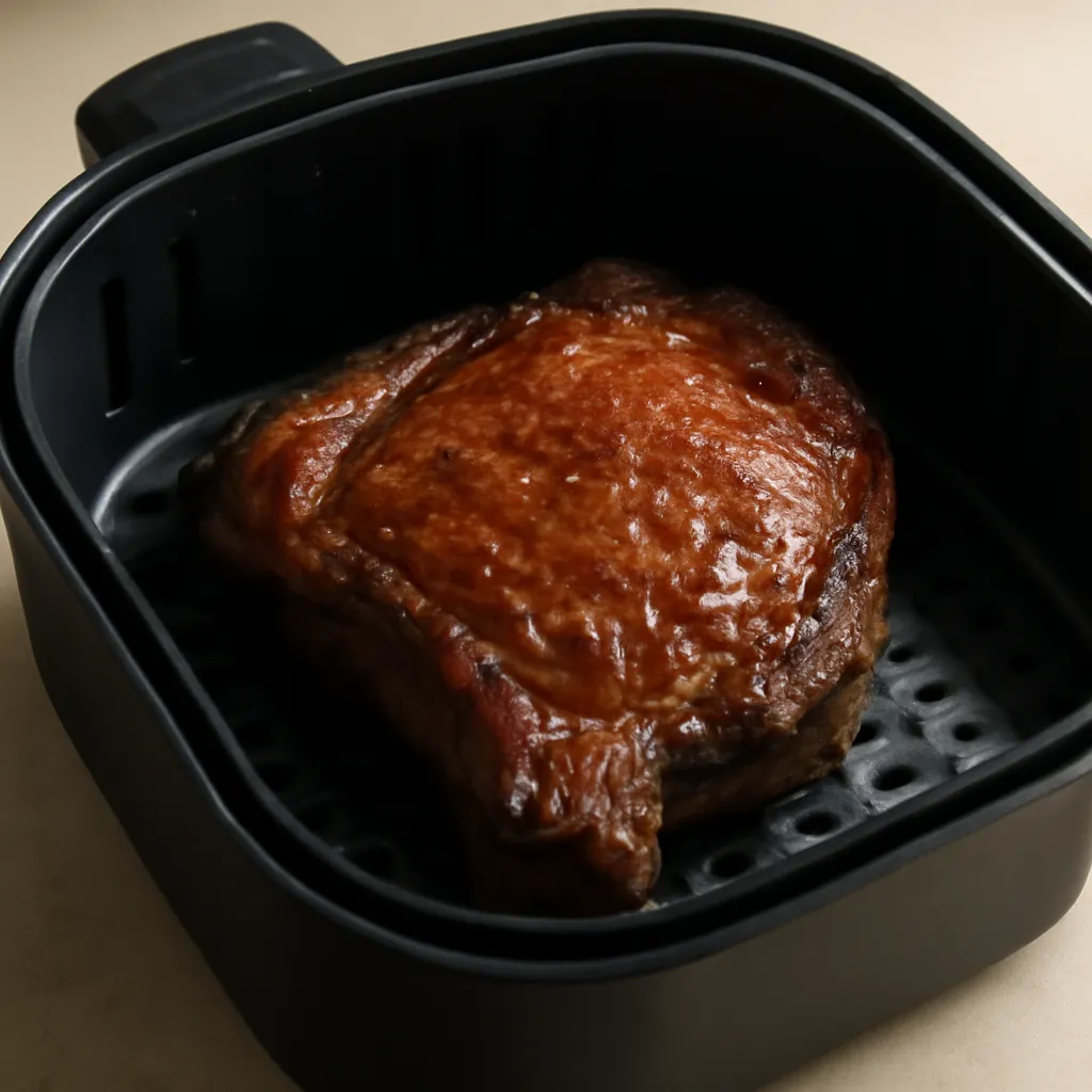 Reheated steak in the air fryer