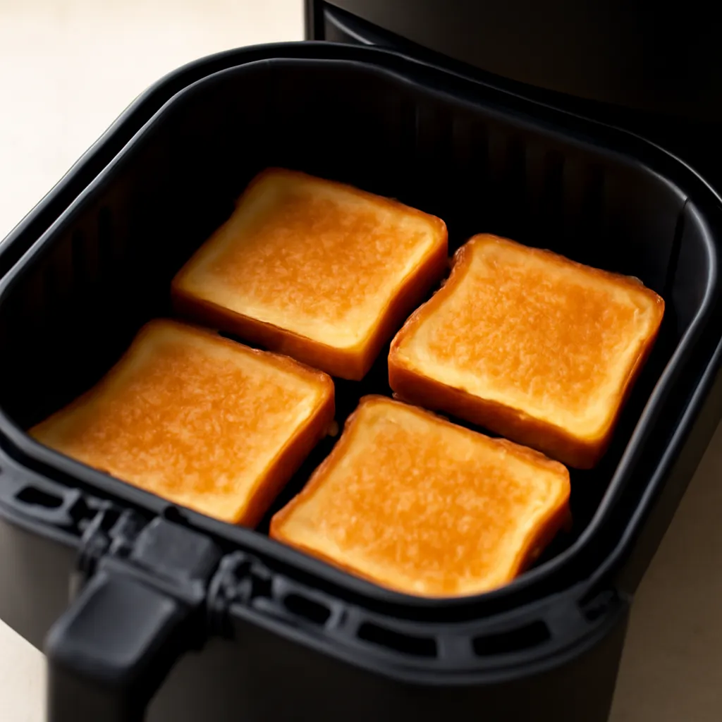 Toast cooked in the air fryer