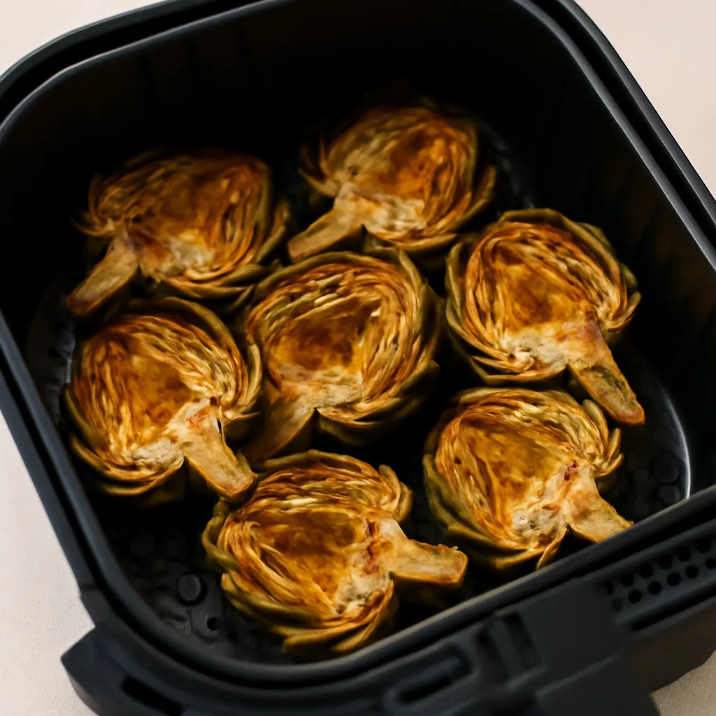 Air Fryer Artichokes served hot