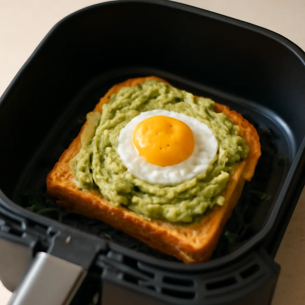 Air Fryer Avocado Toast served hot