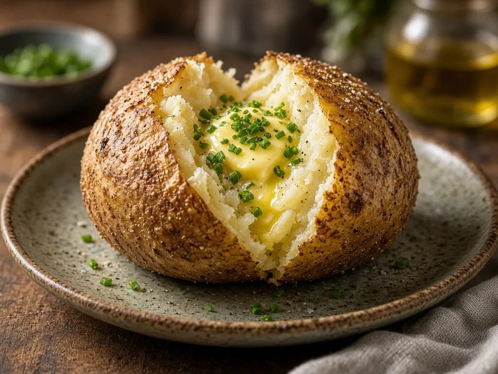 Air Fryer Baked Potato served hot