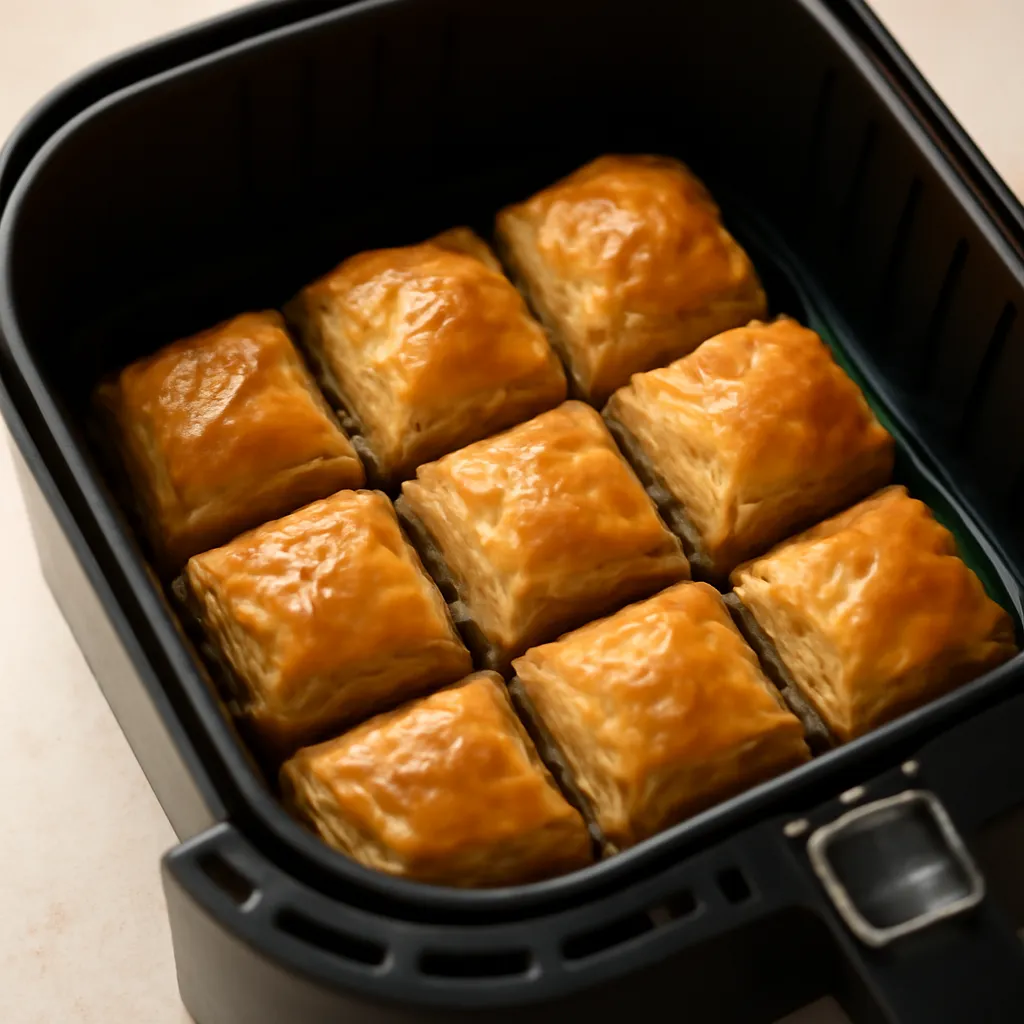 Air Fryer Baklava served hot