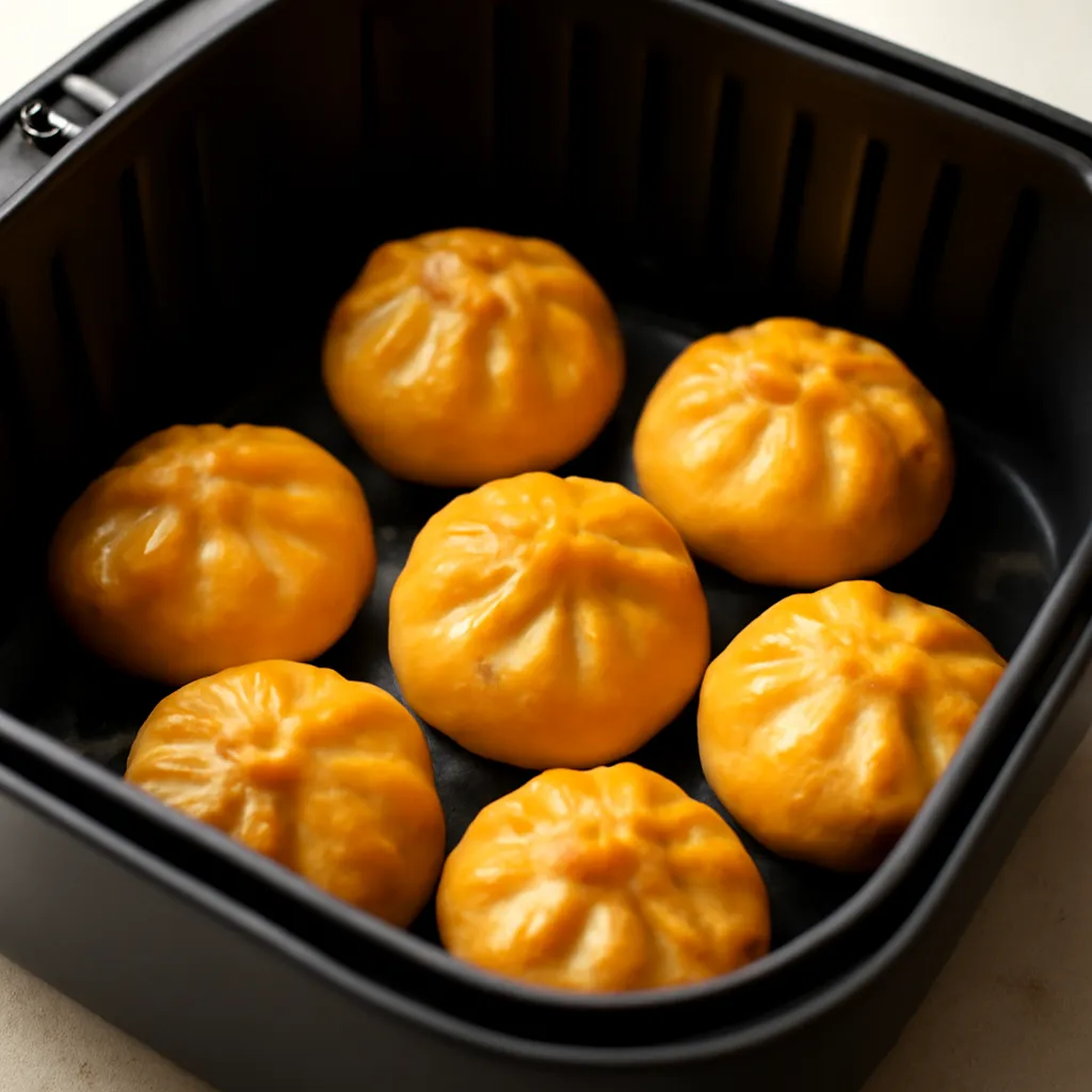 Air Fryer Bao Buns served hot