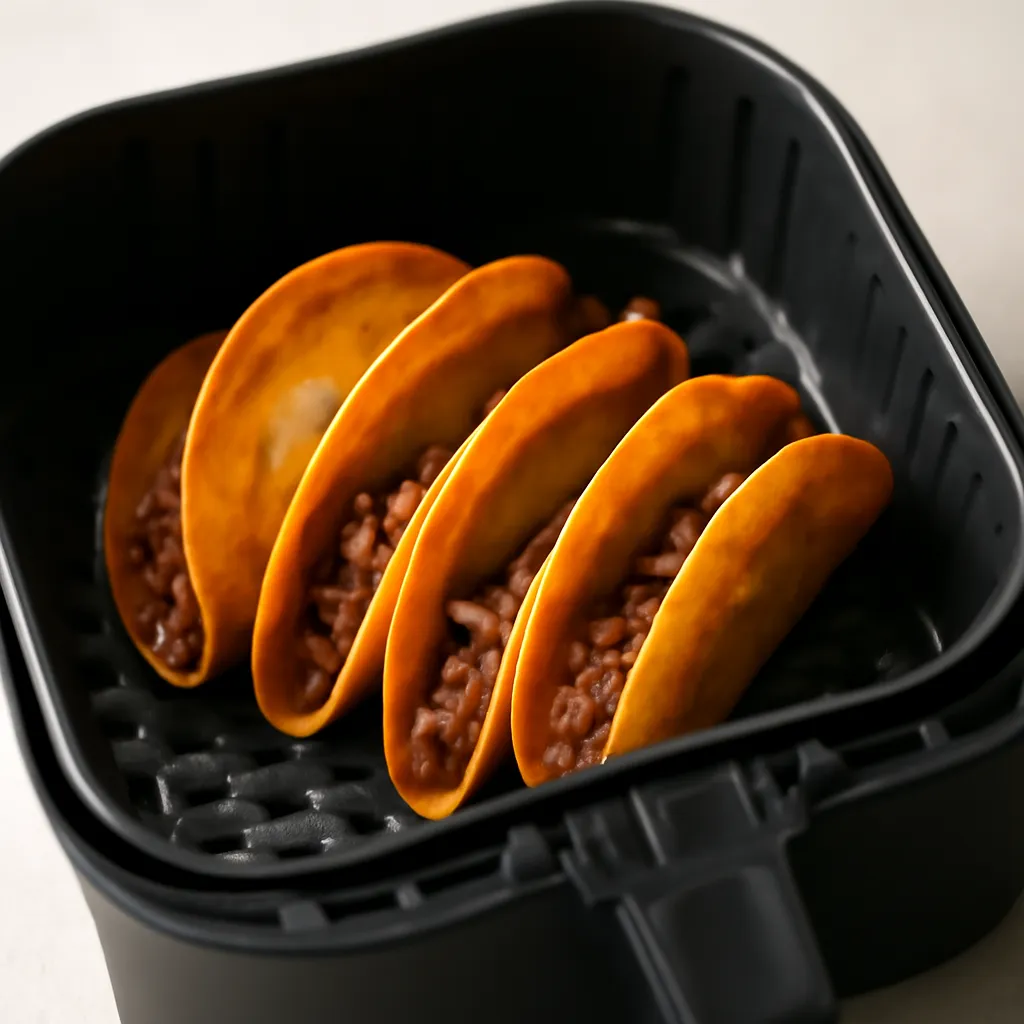 Air Fryer Beef Tacos served hot