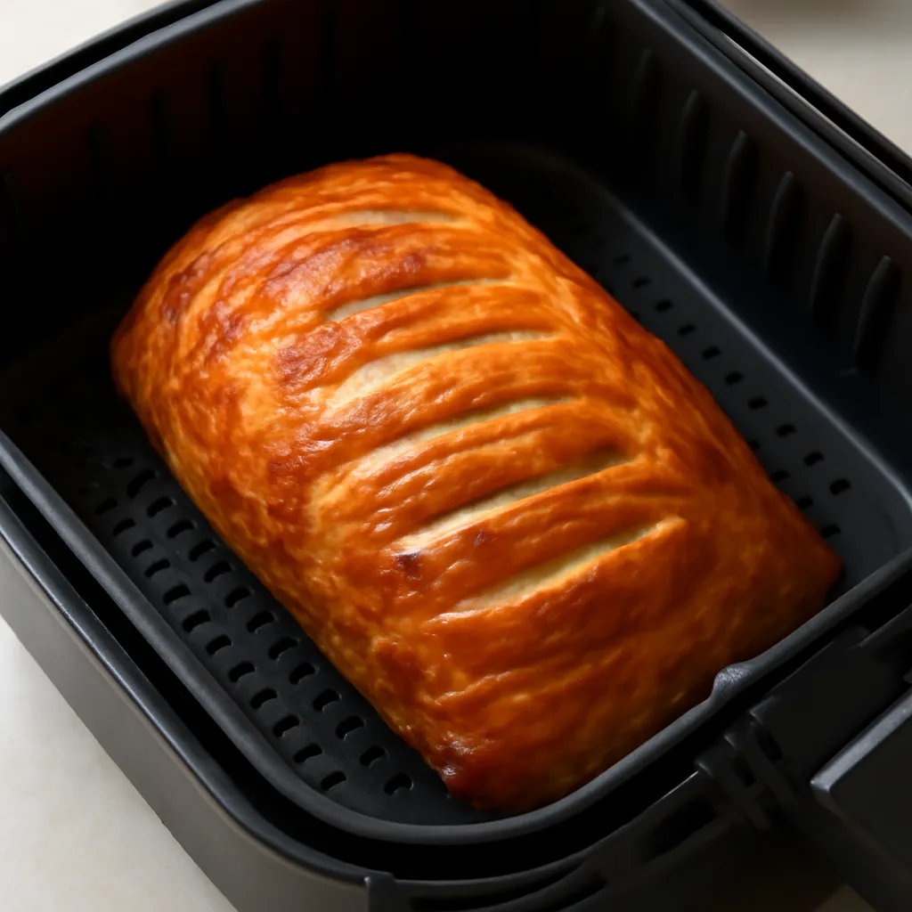 Air Fryer Beef Wellington served hot