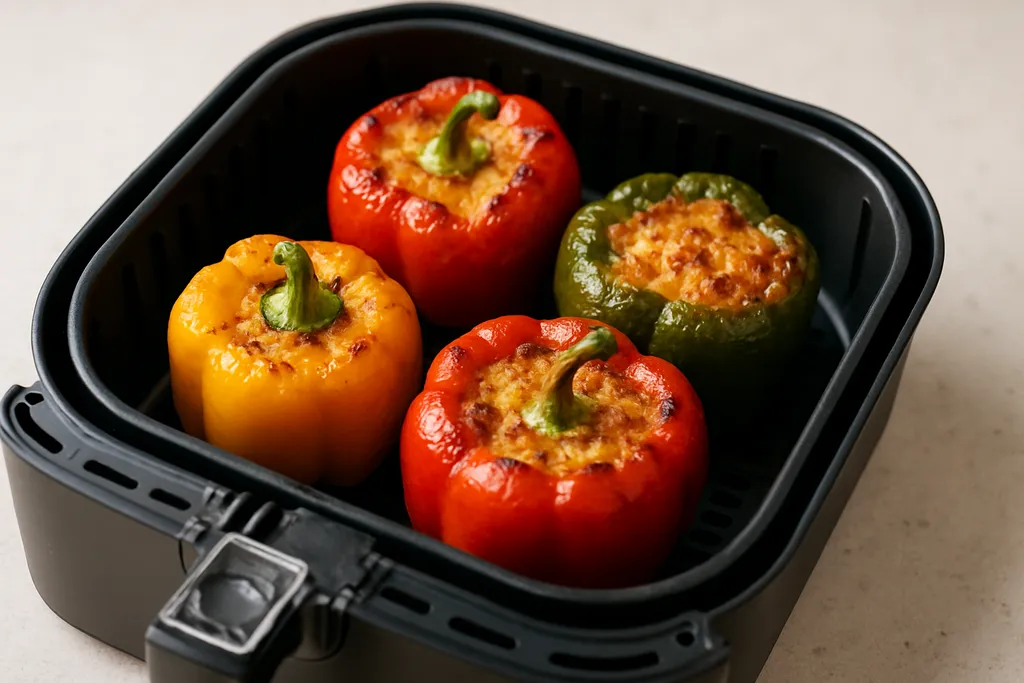 Air Fryer Bell Peppers served hot