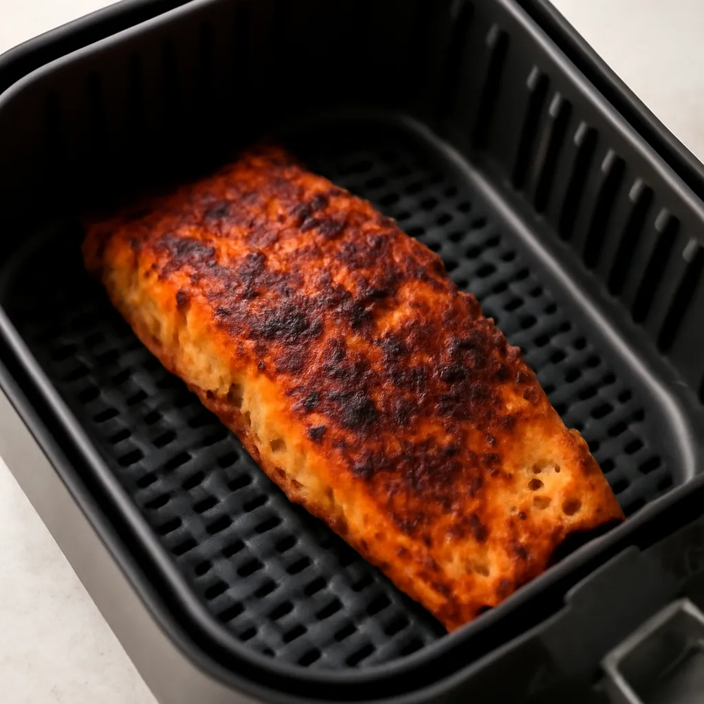Air Fryer Blackened Salmon served hot