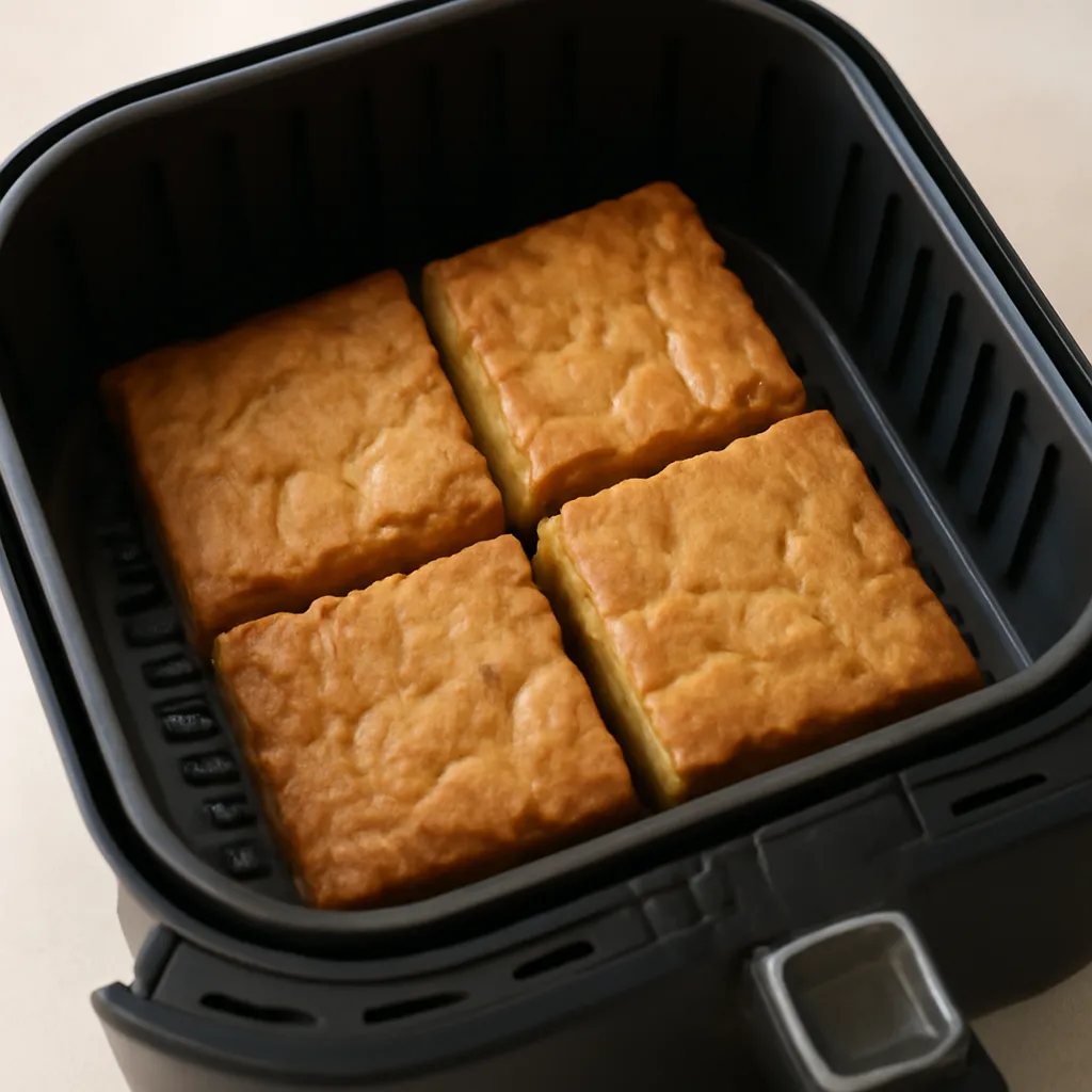 Air Fryer Blondies served hot