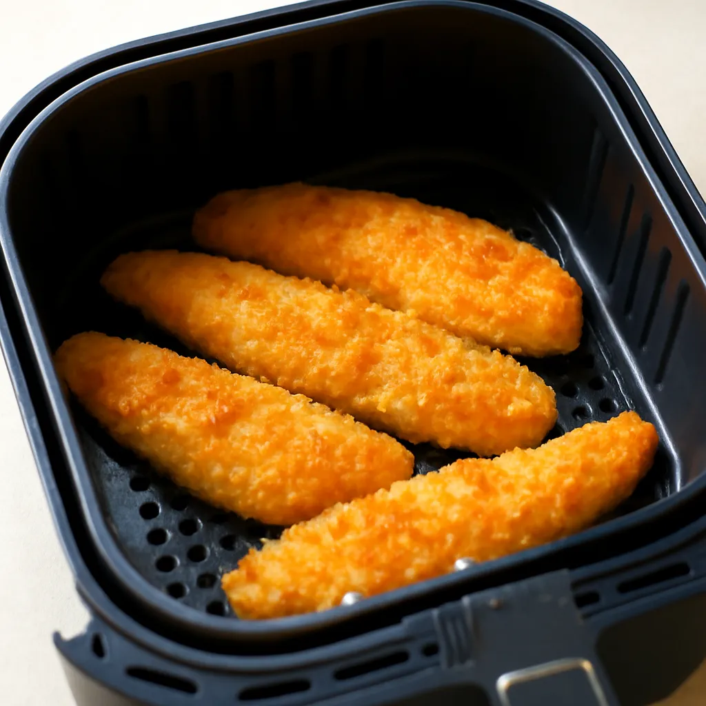 Air Fryer Breaded Fish served hot