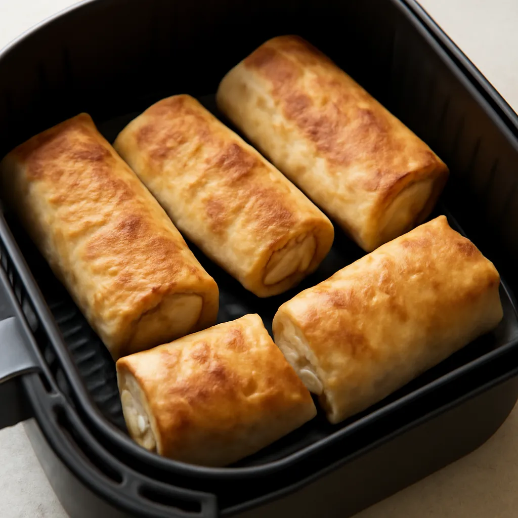 Air Fryer Breakfast Burritos served hot