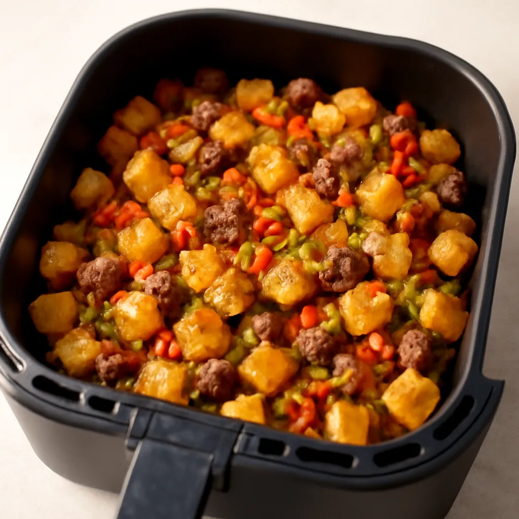 Air Fryer Breakfast Hash served hot