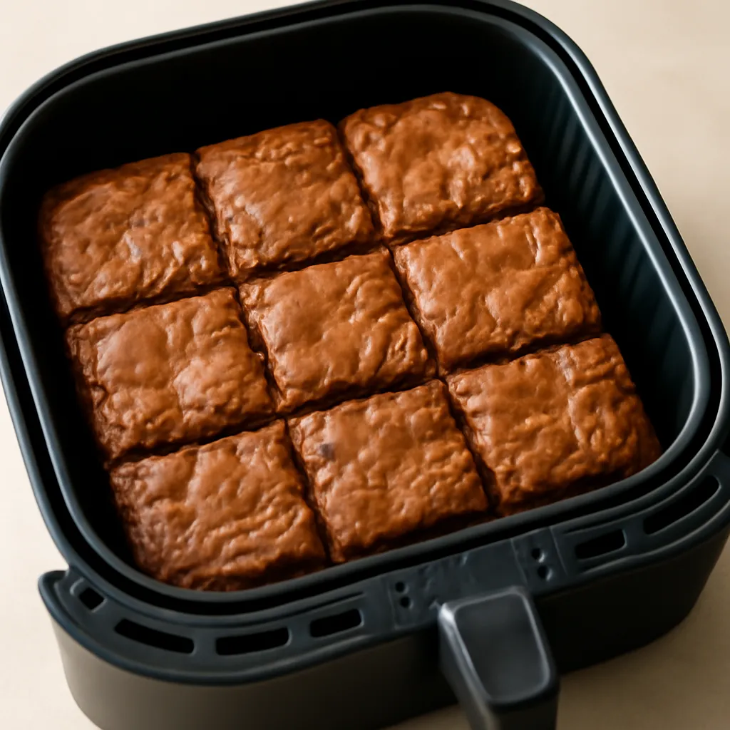 Air Fryer Brownies served hot
