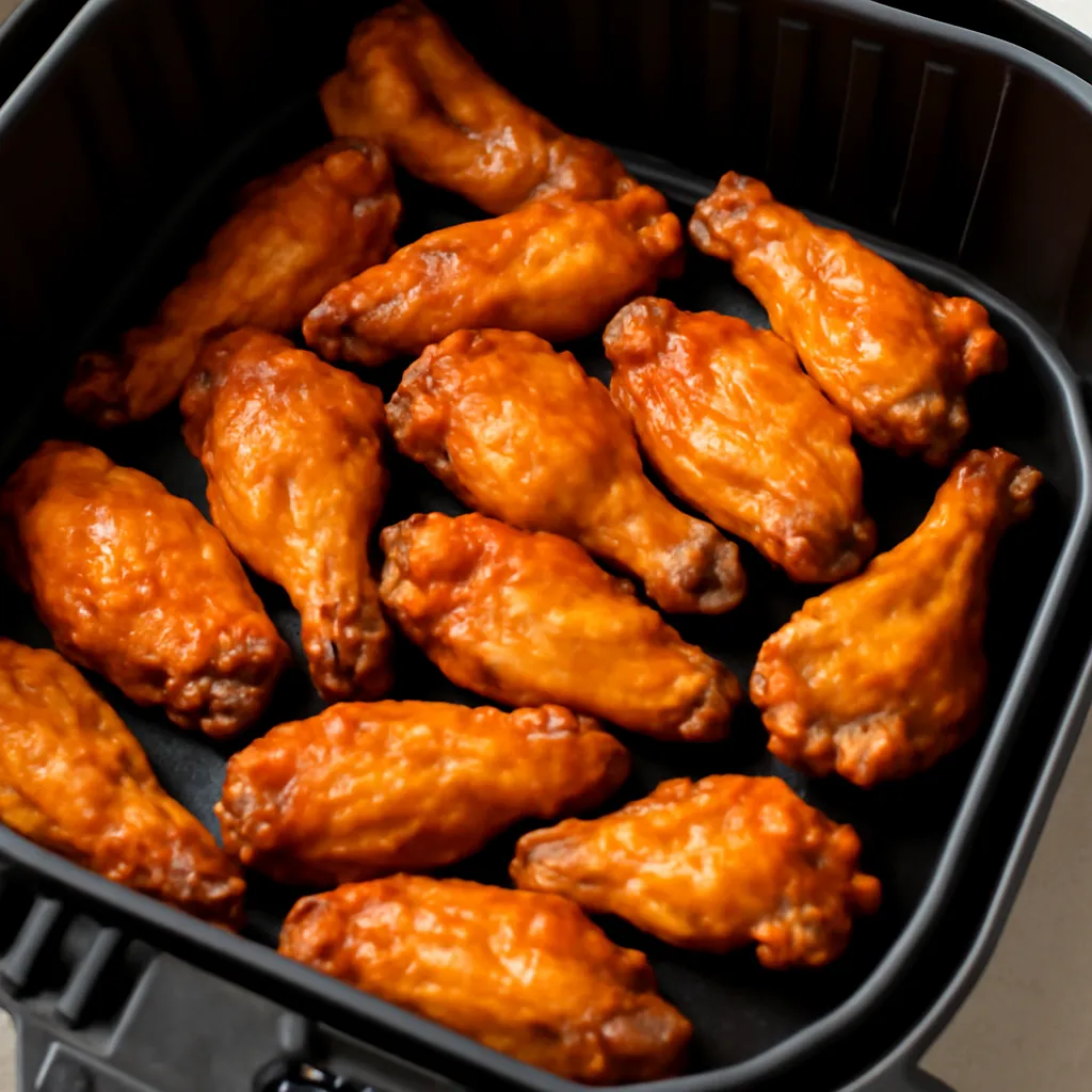 Air Fryer Buffalo Wings served hot