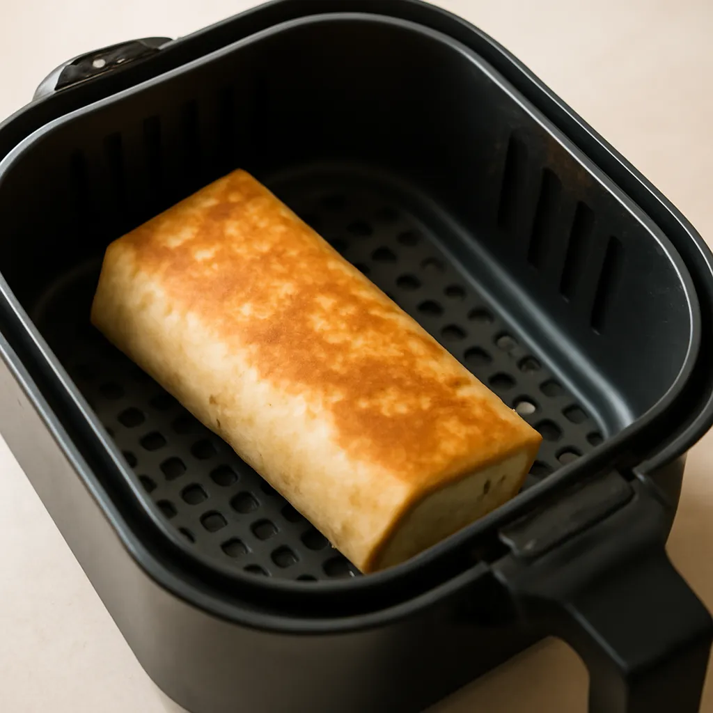 Air Fryer Burrito served hot